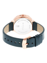 Load image into Gallery viewer, Titan Women's Svelte Black: Multi-Function Watch with Leather Strap