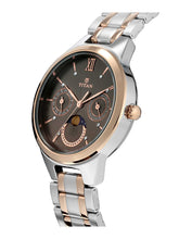 Load image into Gallery viewer, Titan Women's Elegance Moonphase Two-Tone Anthracite Dial Watch