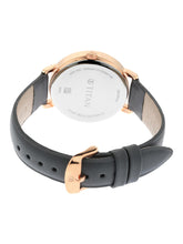 Load image into Gallery viewer, Titan Women's Regal: Roman Numeral Grey Dial & Leather Strap Watch
