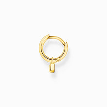 Load image into Gallery viewer, Single hoop earring with padlock pendant gold