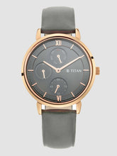 Load image into Gallery viewer, Titan Women's Regal: Roman Numeral Grey Dial & Leather Strap Watch