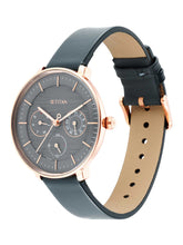 Load image into Gallery viewer, Titan Women's Svelte Black: Multi-Function Watch with Leather Strap