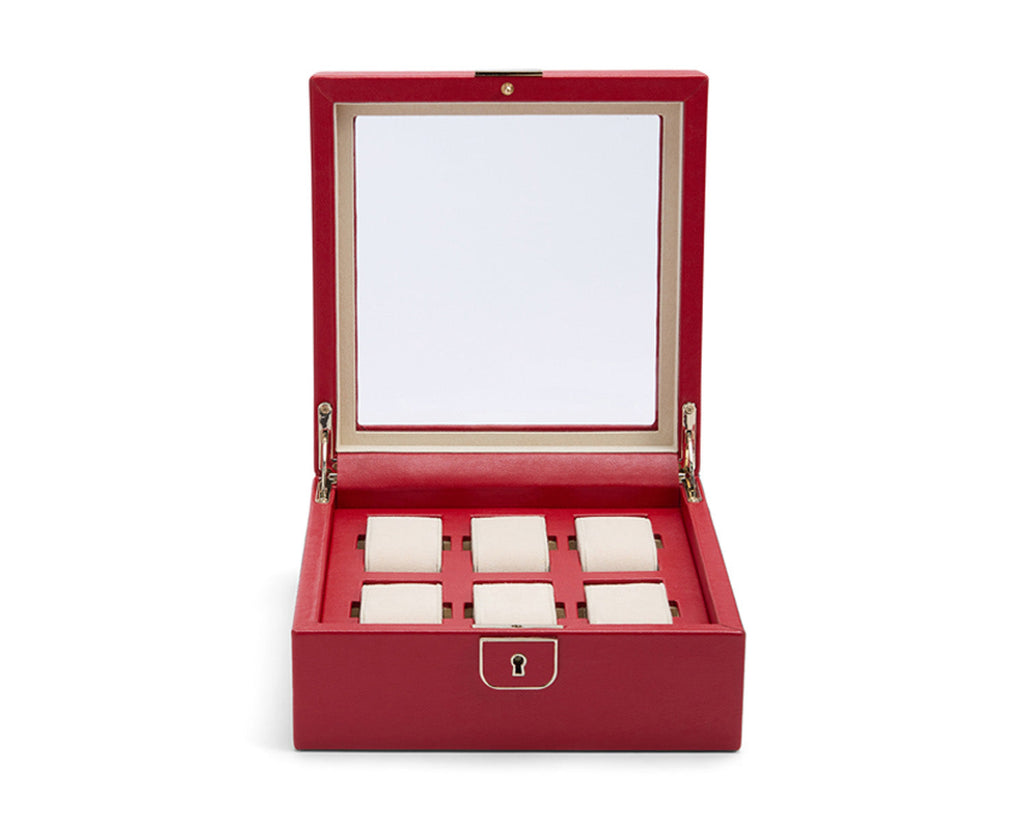 Wolf Palermo 6 Piece Watch Box Pewter