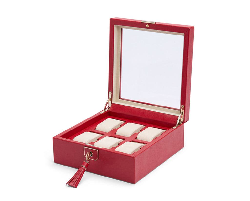 Wolf Palermo 6 Piece Watch Box Pewter