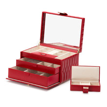 Load image into Gallery viewer, Wolf Caroline Medium Jewellery Case Red