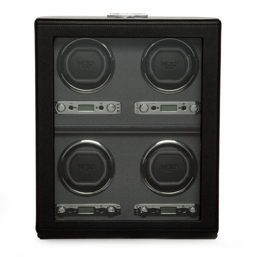 Wolf Viceroy 4 Piece Winder Black (V) | The Jewellery Boutique Australia