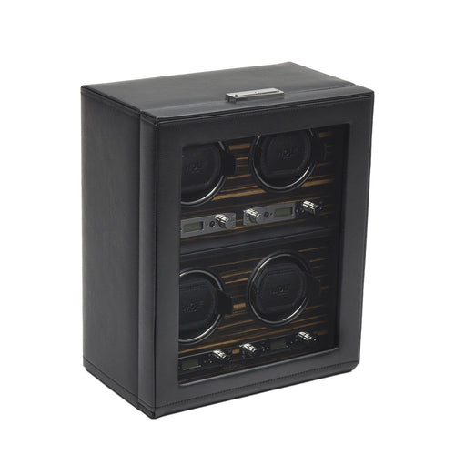 Wolf Roadster 4 Piece Winder Black (V) | The Jewellery Boutique Australia