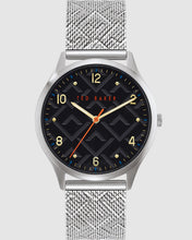 Load image into Gallery viewer, Ted Baker Manhatt Silver Mesh Black Watch