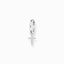 Load image into Gallery viewer, Thomas Sabo Single hoop earring with cross prendant silver