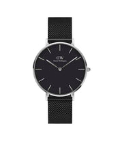 Load image into Gallery viewer, Daniel Wellington Petite 36 Ashfield Silver & Black Watch