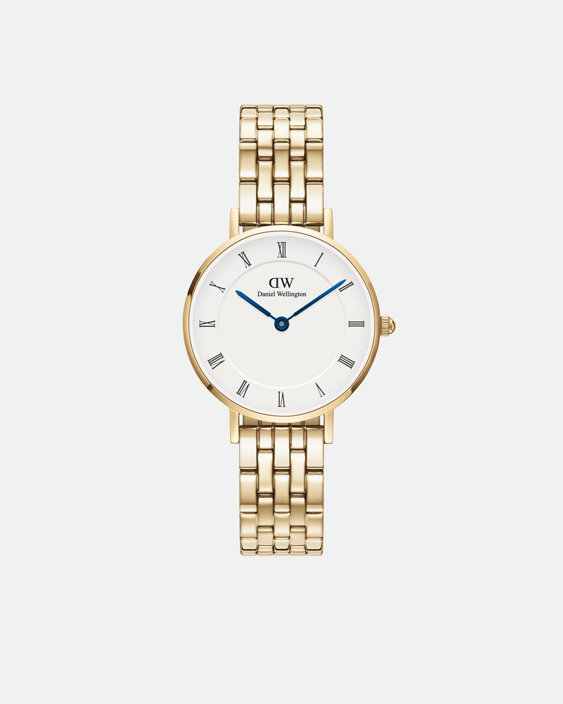Daniel Wellington Petite Roman Numerals 28 5-Link G White Watch