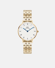 Load image into Gallery viewer, Daniel Wellington Petite Roman Numerals 28 5-Link G White Watch