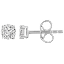 Load image into Gallery viewer, Stud Earrings with 0.15ct Diamonds in 9K White Gold
