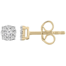Load image into Gallery viewer, Stud Earrings with 0.15ct Diamonds in 9K Yellow Gold