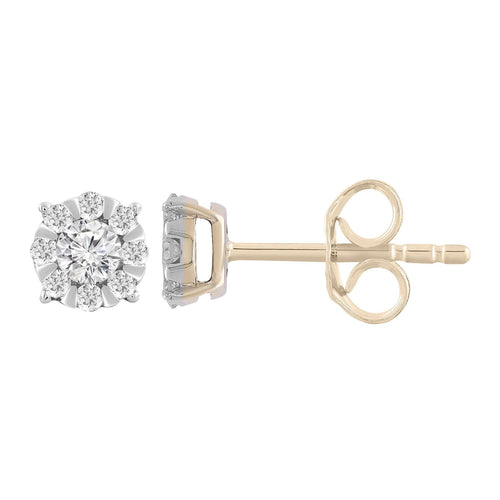 Stud Earrings with 0.33ct Diamonds in 9K Yellow Gold
