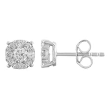 Load image into Gallery viewer, Stud Earrings with 0.50ct Diamonds in 9K White Gold