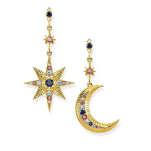 Load image into Gallery viewer, Thomas Sabo Royalty Star & Moon Earrings  - Gold