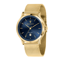 Load image into Gallery viewer, EPOCA 42mm Blue Dial Gold Mesh Watch