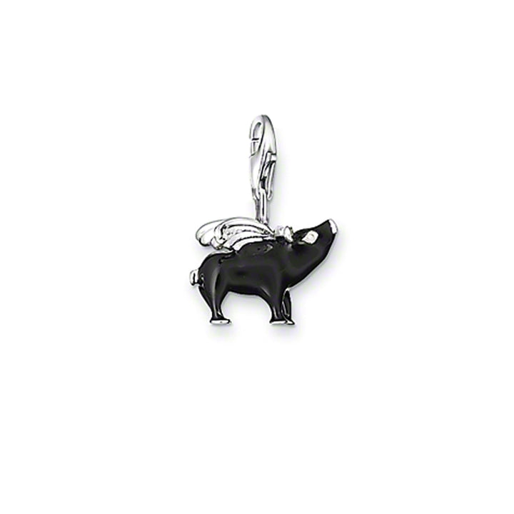Charm Pendant Pig Lucky Black