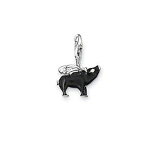 Load image into Gallery viewer, Charm Pendant Pig Lucky Black