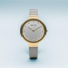 Load image into Gallery viewer, Bering Classic Polished Gold Silver Mesh Watch