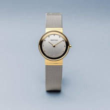 Load image into Gallery viewer, Bering Classic Polished Gold Silver Mesh Watch