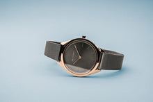 Load image into Gallery viewer, Bering Ultra Slim Polished Rose Gold Grey Mesh Watch