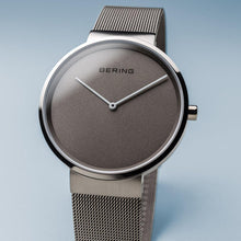 Load image into Gallery viewer, Bering Classic  Brushed Silver 39mm Grey Mesh Watch