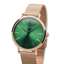 Load image into Gallery viewer, Bering Rose Gold Polished Green Watch