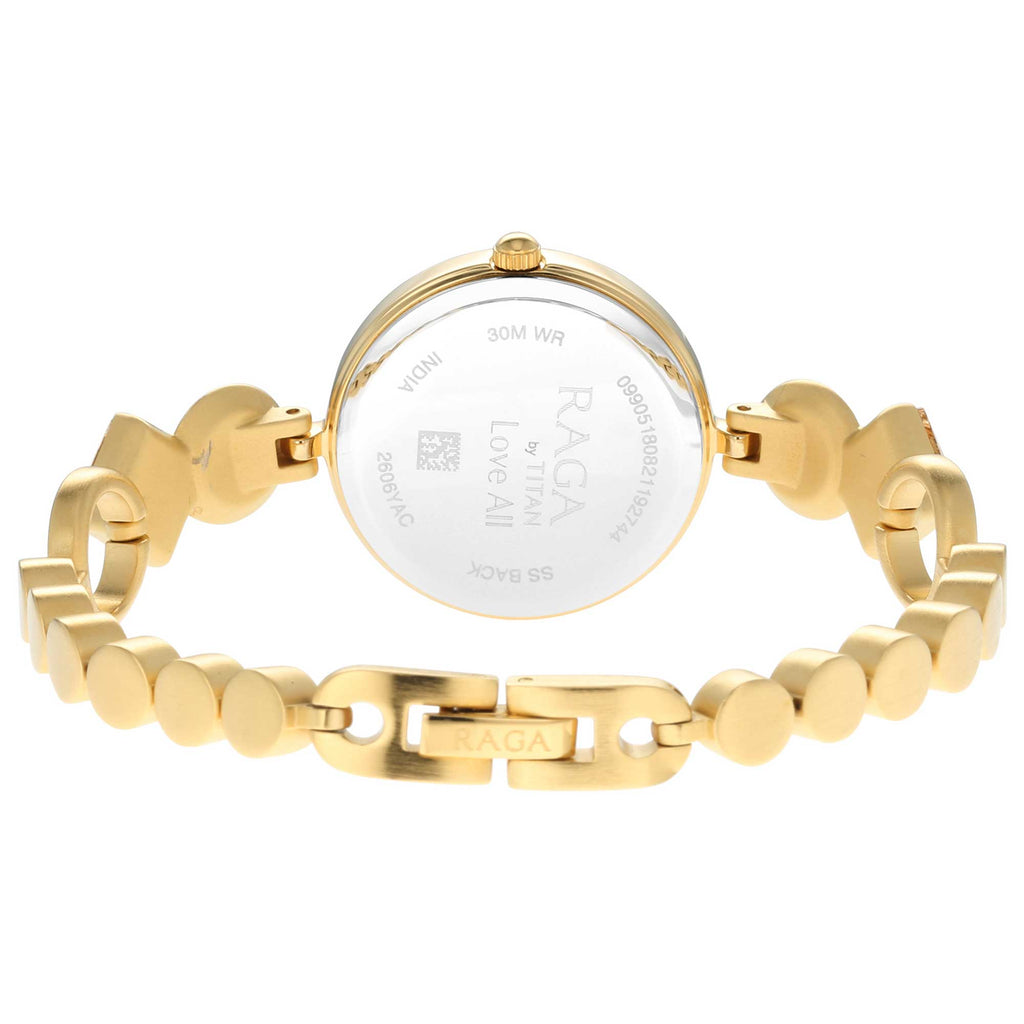 Titan Love All Champagne Dial Analogue Metal Strap Watch for Women