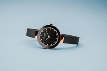 Load image into Gallery viewer, Bering Ceramic Polished Rose Gold Black Mesh Watch