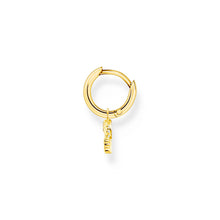 Load image into Gallery viewer, Single hoop earring with key pendant gold