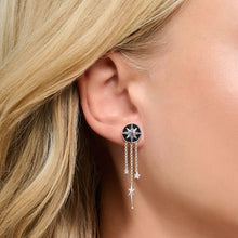 Load image into Gallery viewer, Earrings royalty star colourful stones - silver