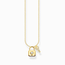 Load image into Gallery viewer, Necklace lock with key gold