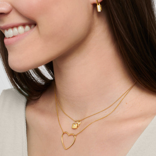 Necklace lock with key gold