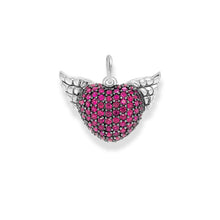 Load image into Gallery viewer, Pendant Winged Heart Red Small