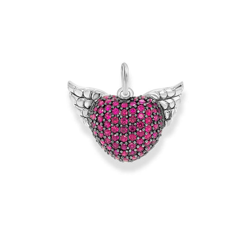 Pendant Winged Heart Red Small
