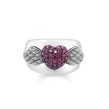 Load image into Gallery viewer, Ring Winged Heart Garnet