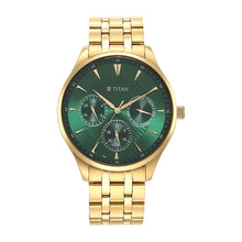 Load image into Gallery viewer, Titan Opulent III Green Dial Multi Stainless Steel Strap watch for Men