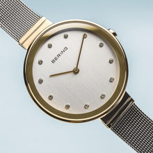 Load image into Gallery viewer, Bering Classic Polished Gold Silver Mesh Watch