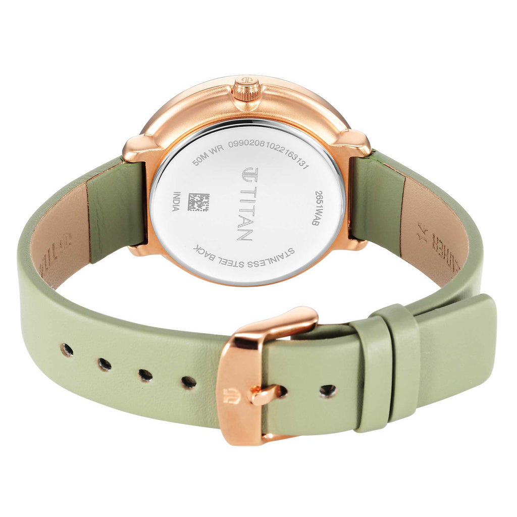 Titan Neo White Dial Analogue Leather Strap Watch for Women