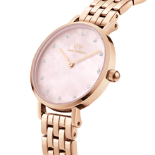 Load image into Gallery viewer, Daniel Wellington Petite Lumine 28 5-Link Rose Gold &amp; Mother of Pearl Pink Watch