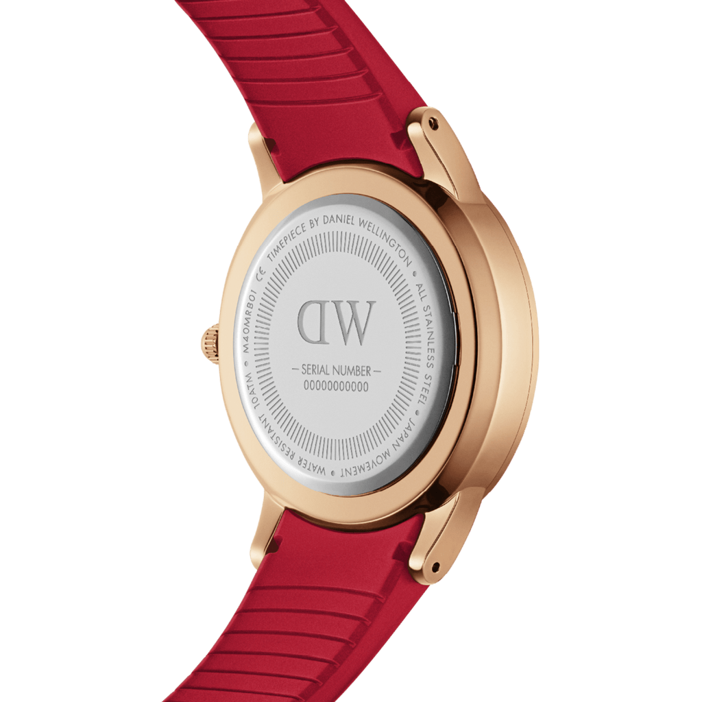 Daniel Wellington Iconic Motion Ruby 40 Rose Gold Red Watch