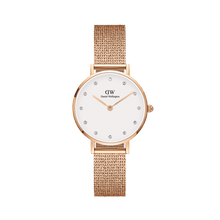 Load image into Gallery viewer, Daniel Wellington Petite 28 Pressed Melrose Lumine Rose Gold &amp; White Watch