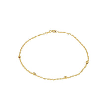 Load image into Gallery viewer, 9K Yellow Gold 3mm Balls and Twist Curb Chain Adjustable Anklet 22.5cm-24cm