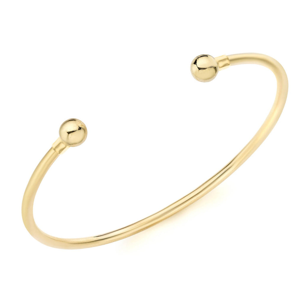 9K Yellow Gold 2.5mm Tube 62mm x 50mm Torque Bangle