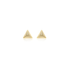 Load image into Gallery viewer, 9K Yellow Gold 10mm x 8.5mm Elongated Pyramid Stud Earrings