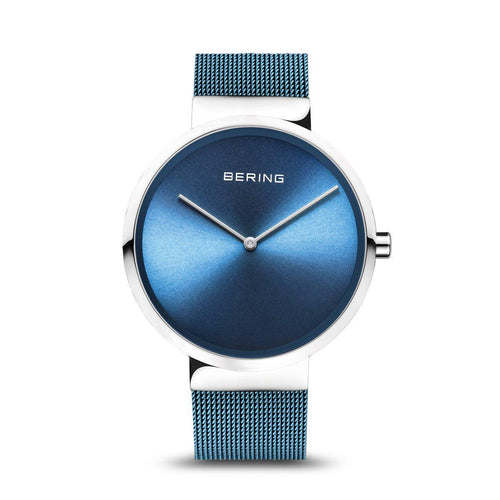 Bering Classic Polished Silver Ice Blue Watch
