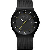 Bering Solar Brushed Black Mesh Watch