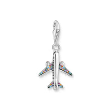 Load image into Gallery viewer, THOMAS SABO Charm Pendant Aeroplane Multicoloured Stones